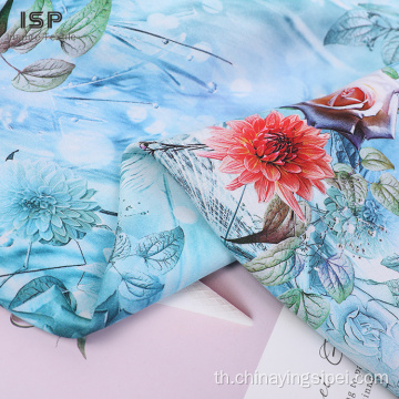 ทอสีที่กำหนดเอง Rayon Digital Printed Satin Fabric